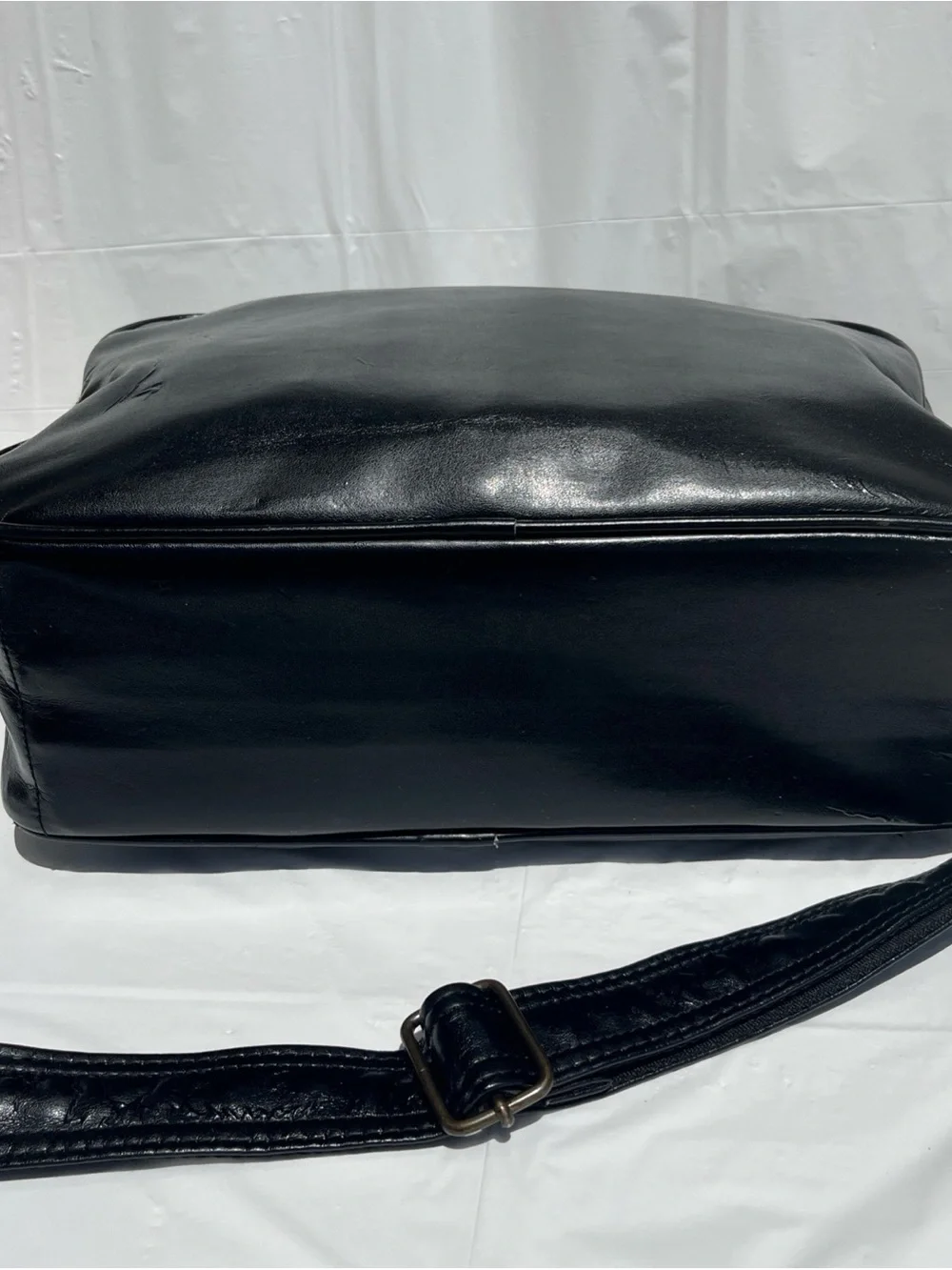 adidas Black and Gold Trefoil Messenger Bag